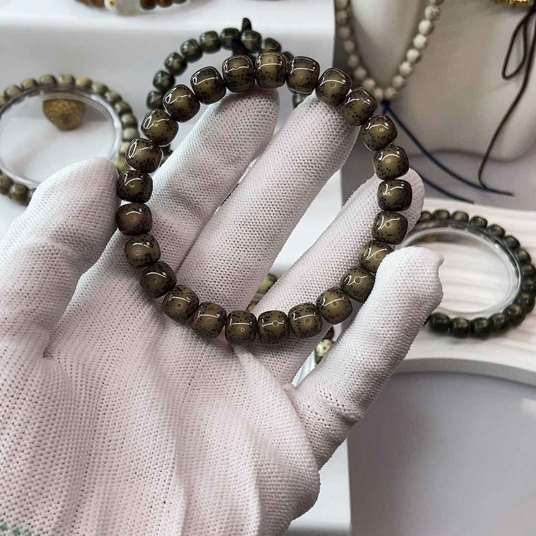 星月菩提手串阜****选卡9黑冰透双白m 99