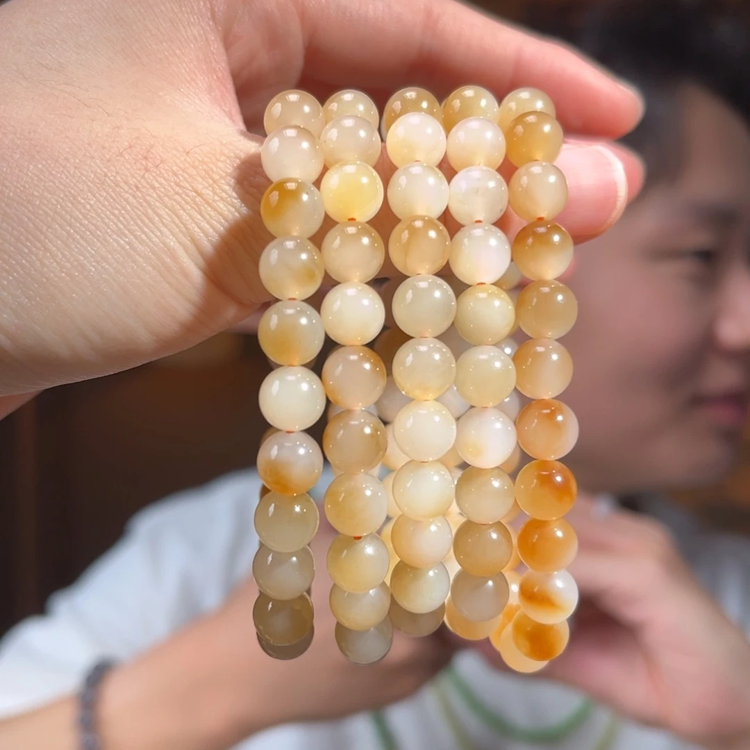 手串未镶嵌和田玉金山糖白8mm多样性发货拍一发一880