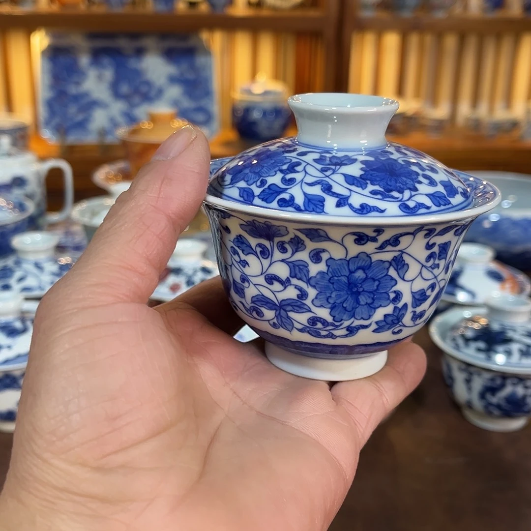 錡镇堂手工手绘绘盖碗