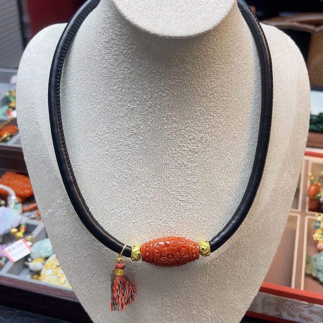 翡翠未镶嵌项链炸