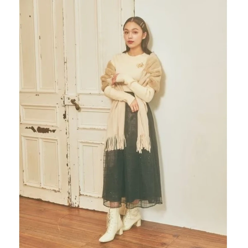 【DD外贸】 秋冬上新 M 气质百搭时尚针织长款女装半身裙