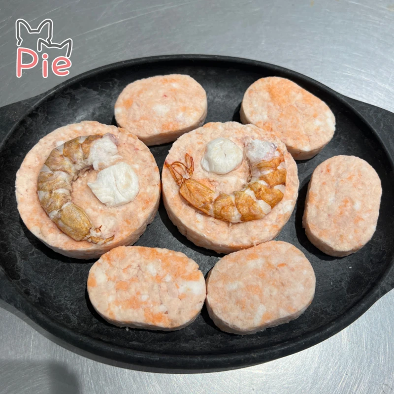 pie梁老财三文鱼真鳕鱼贝柱大虾冻干肉饼宠物猫狗营养零食