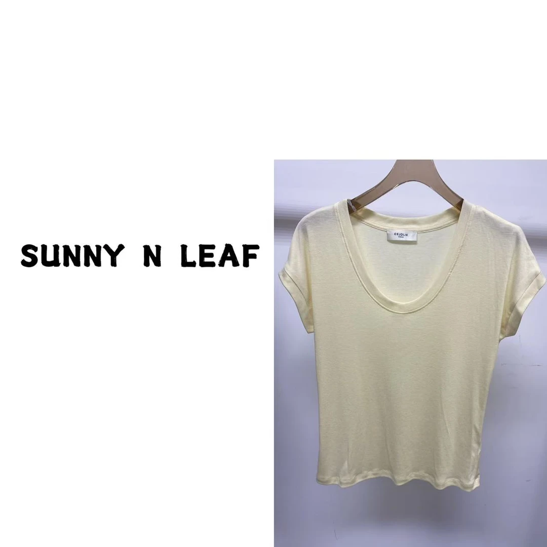 SUNNY N LEAF 春季极简时尚显瘦百搭U领短袖T恤  ZBTAL1215