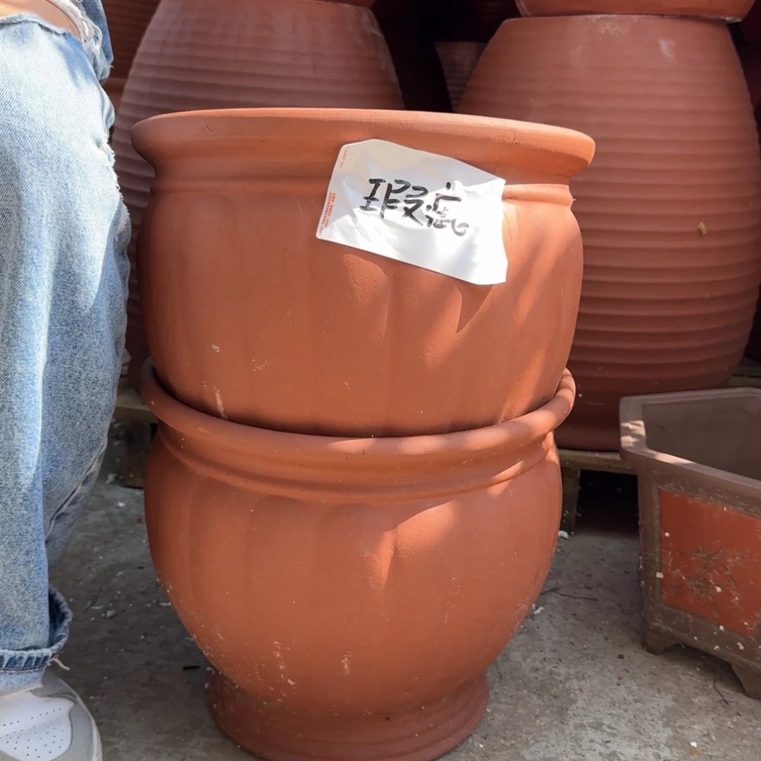 紫砂花盆口35高30宜兴紫砂瑕疵粗糙花泥