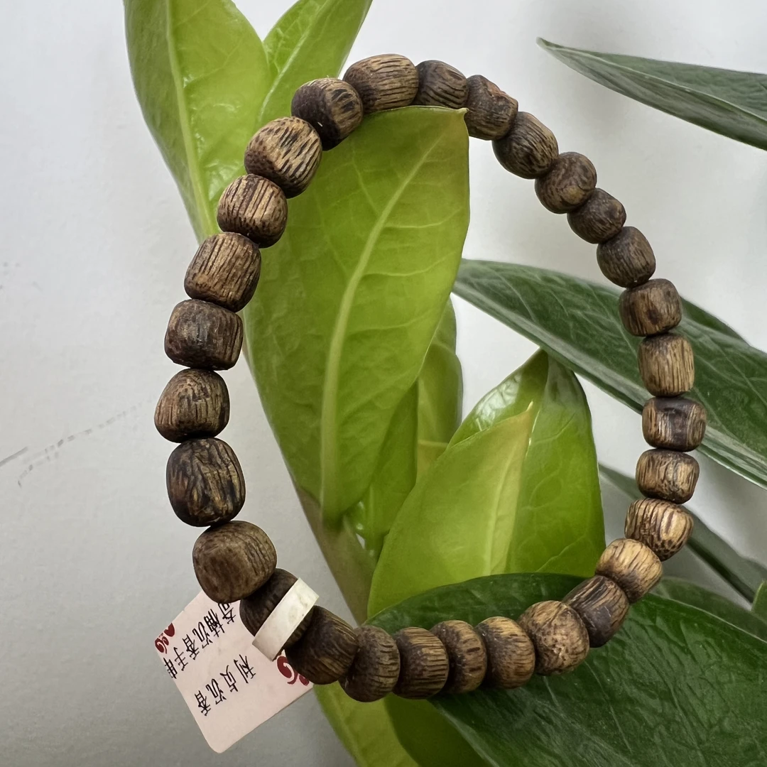 沉香【新人福利】绿奇楠沉香7-8mm老白棋随形手串3g+多样性发一