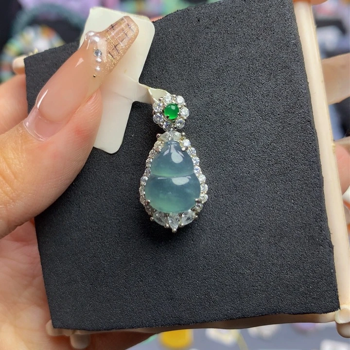 翡翠手链银S925镶嵌翡翠