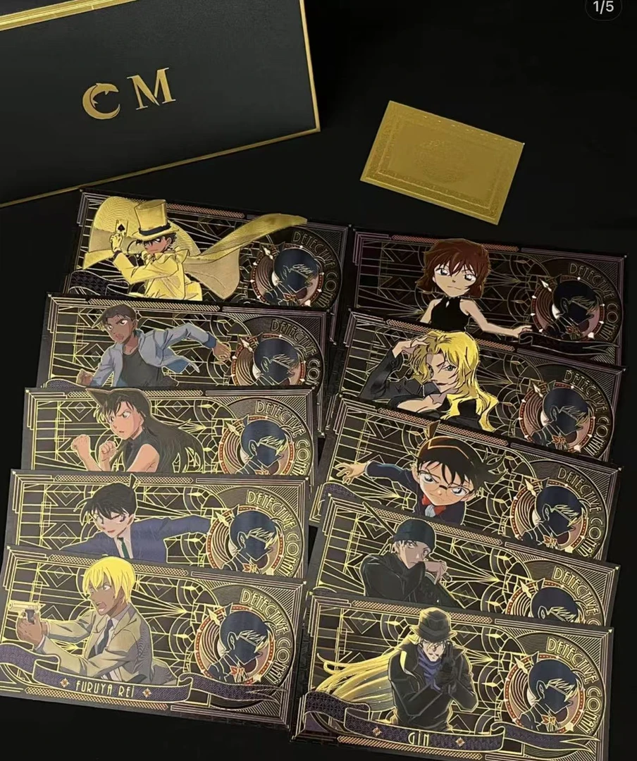 新十款名侦探柯南黑金纪念卡黑金烫金版基德工藤新一周边收藏纪念