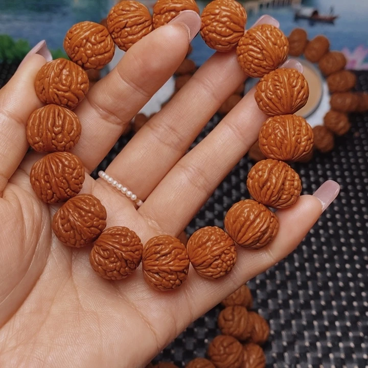 桃核手串仁*寿龙纹桃核