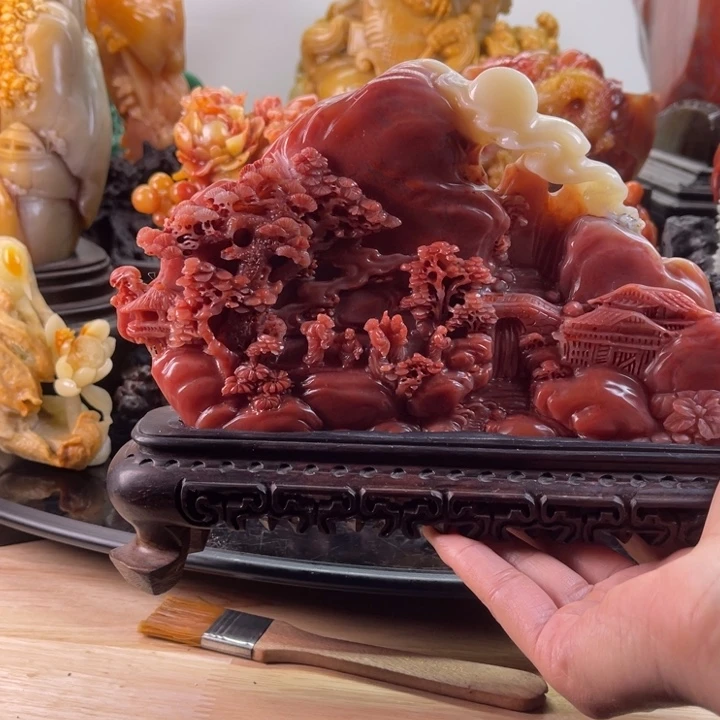 寿山石步步高升摆件