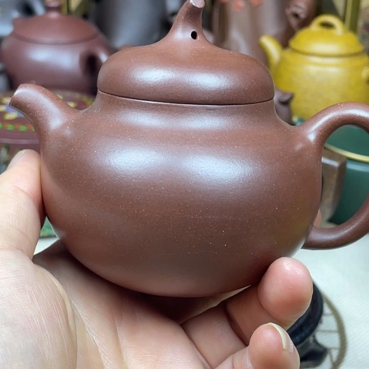 紫砂茶壶紫砂壶底槽清茄瓜160cc