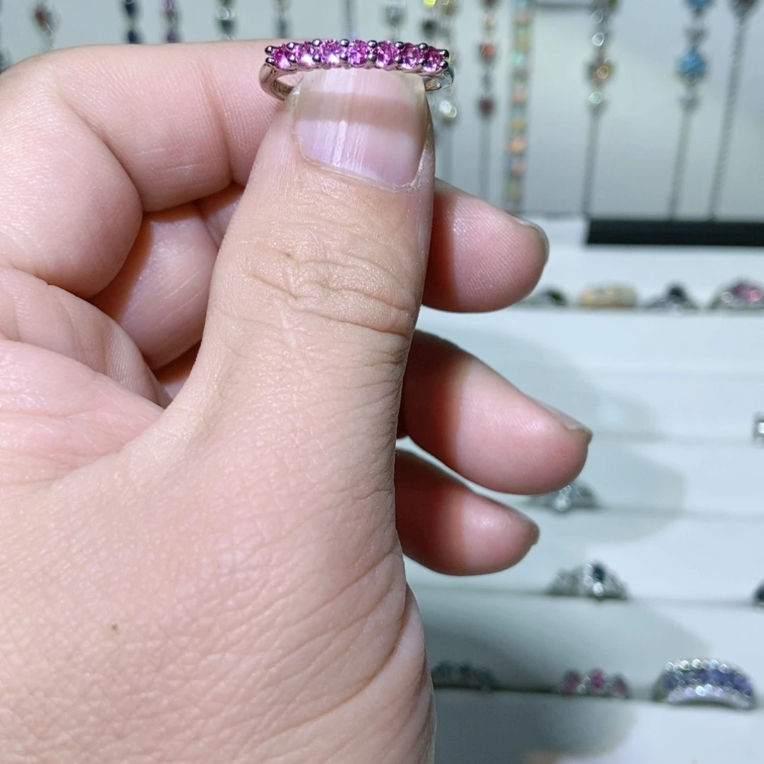 绿水晶戒指银S925镶嵌