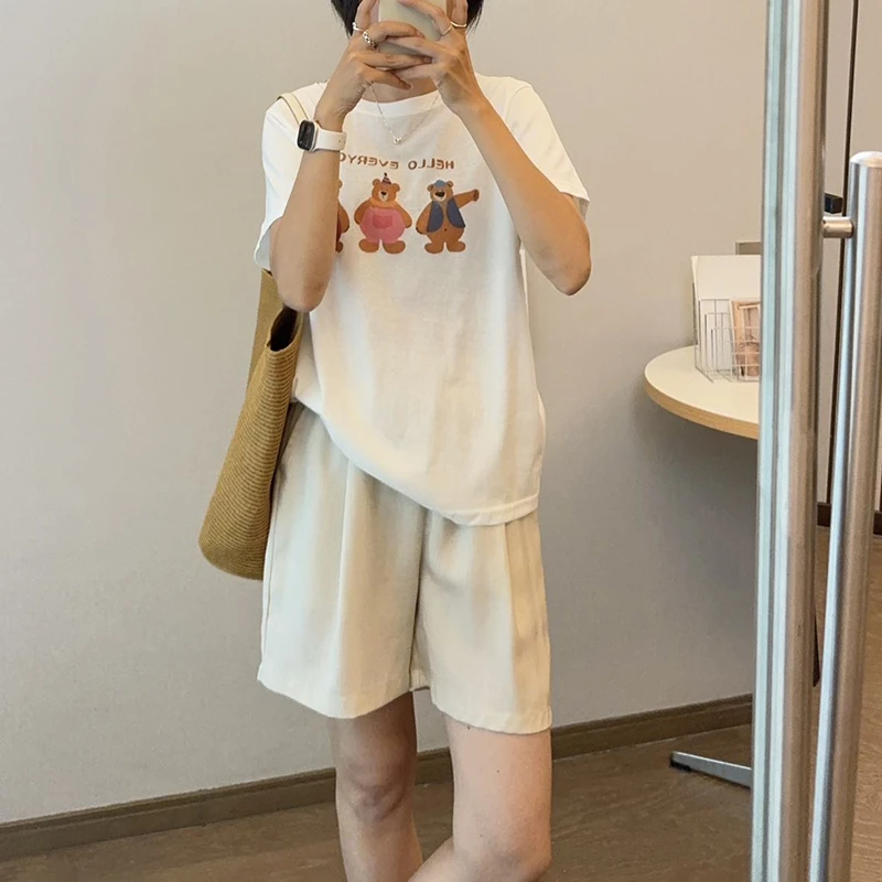 （人字纹天丝亚麻短裤）668夏款清新高级感简约舒适A字休闲裤D