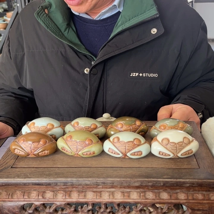 摆件八个釉色 螃蟹