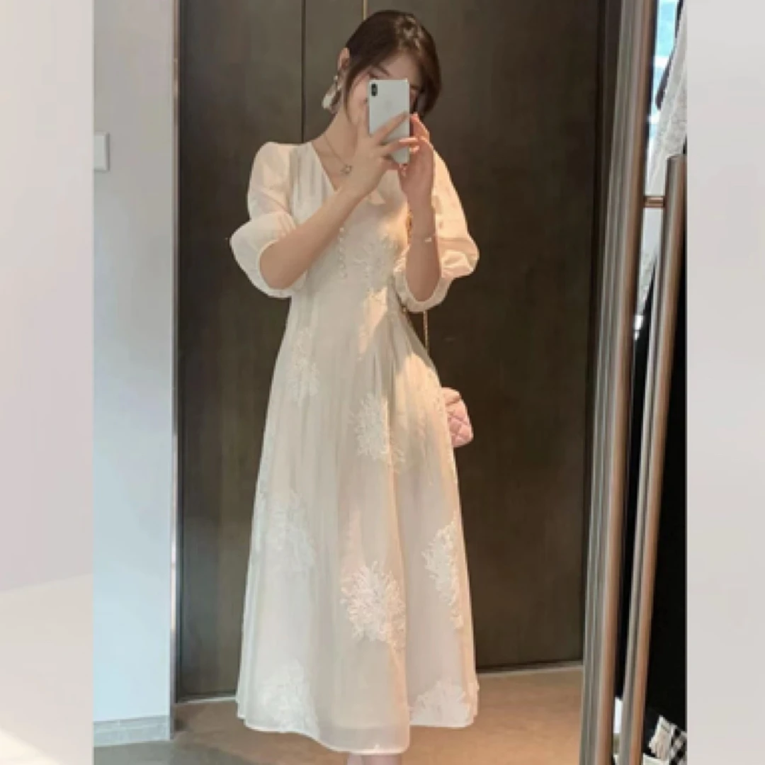 UU女装001-039显瘦大A字版短款时尚洋气减龄大码显白遮肉连衣裙