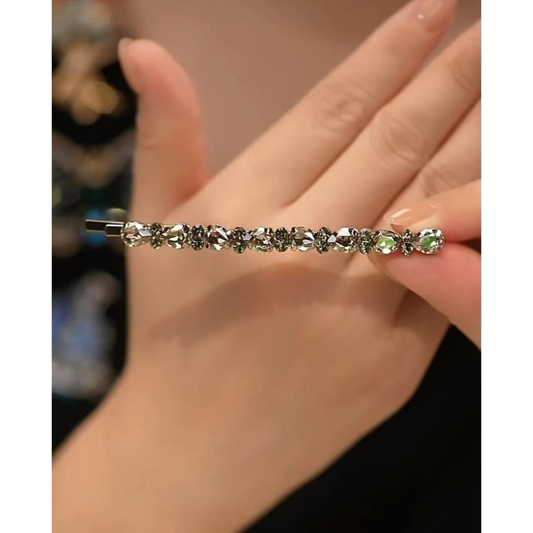 时尚气质百搭灰钻一字夹6067