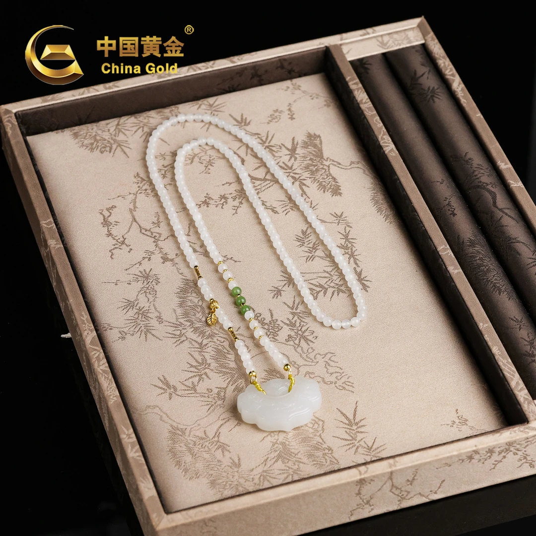 【中国黄金】慧雪 | 和田玉*吊坠*S925银镶嵌-X3123-格