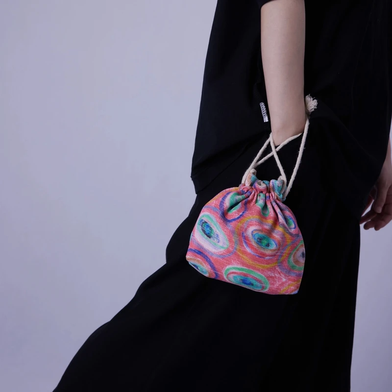 无则艺【长绳包】抽绳小包便携布包长绳包休闲百搭印花环保轻便学生