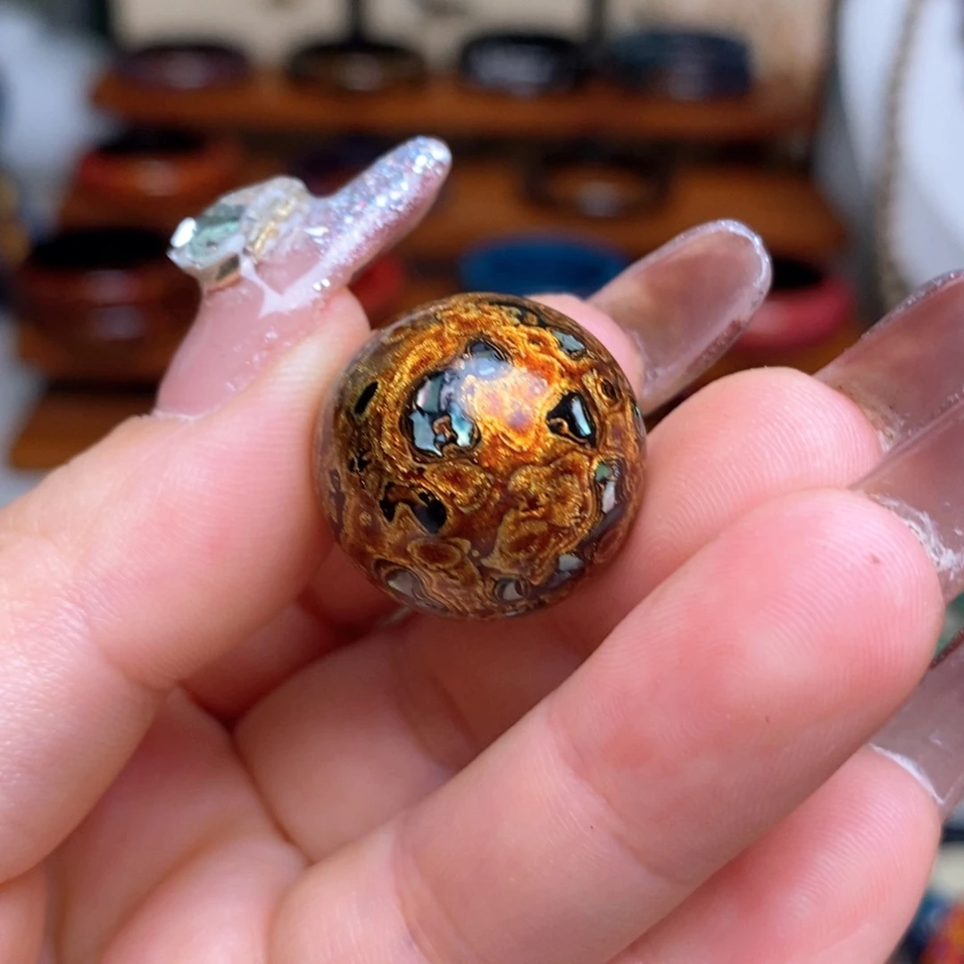 大漆珠20mm螺钿精品单珠