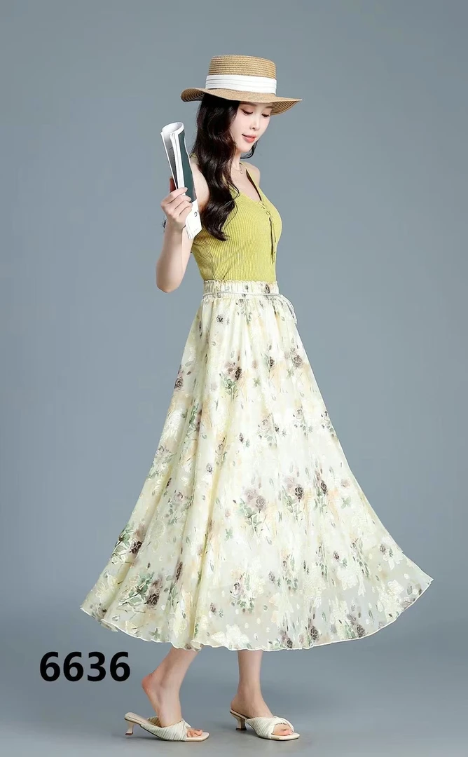 2025福利碎花显瘦大摆半身群