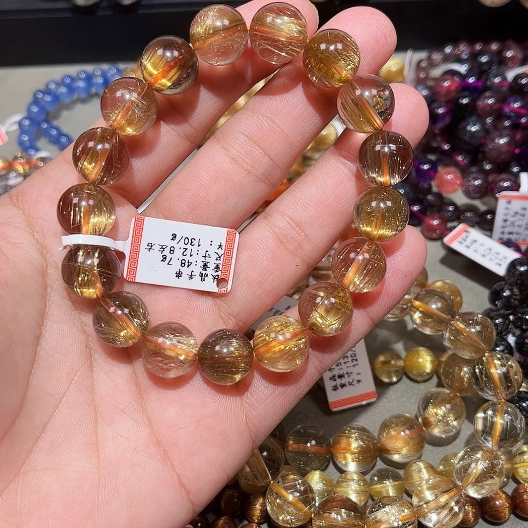 水晶手链未镶嵌张****胖金发晶手串