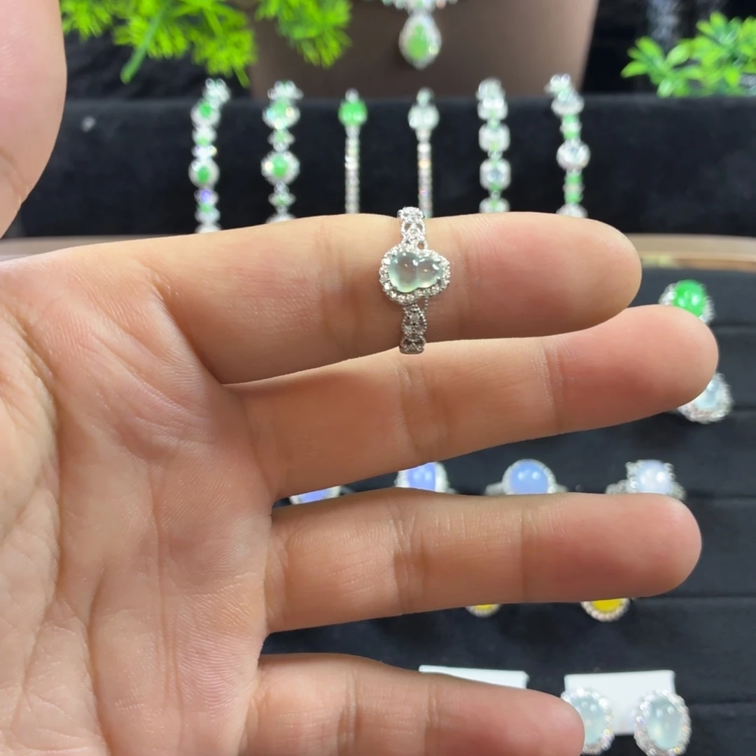 翡翠银S925镶嵌戒指