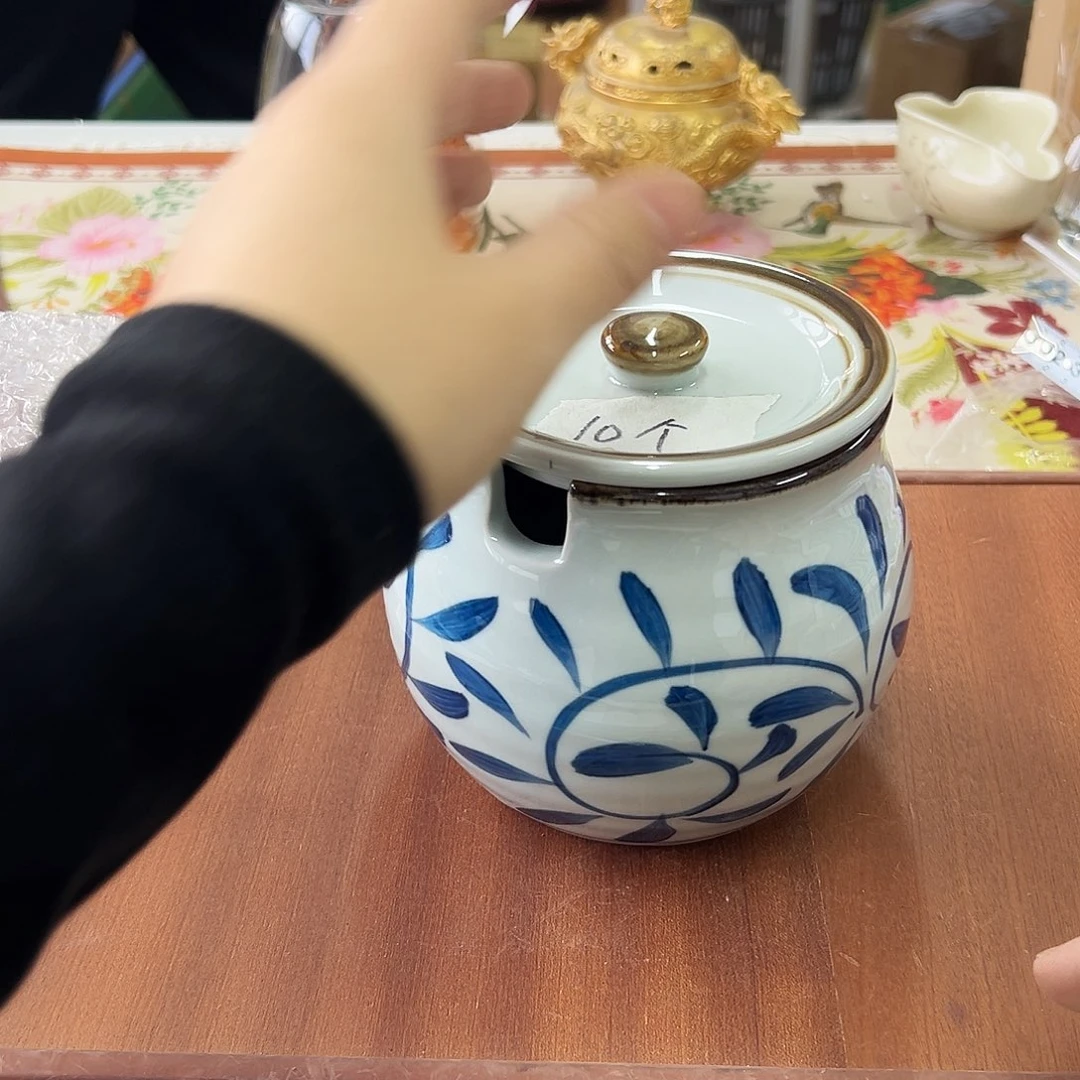瓷片618 小丸子孤品微瑕带勺