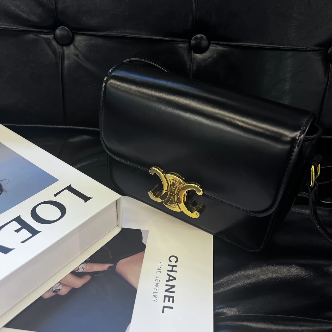 99新 Celine/思琳 黑金BOX凯旋门豆腐包teen小号单肩斜挎包