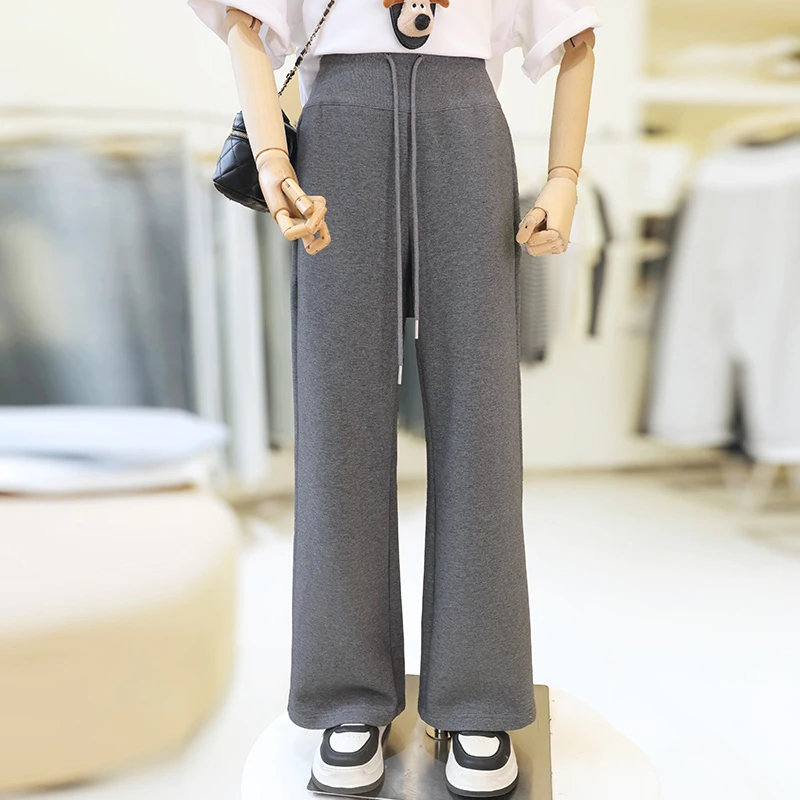 【福利】大码高腰休闲裤子女款胖mm显瘦宽松胖妹妹阔腿卫裤/25058