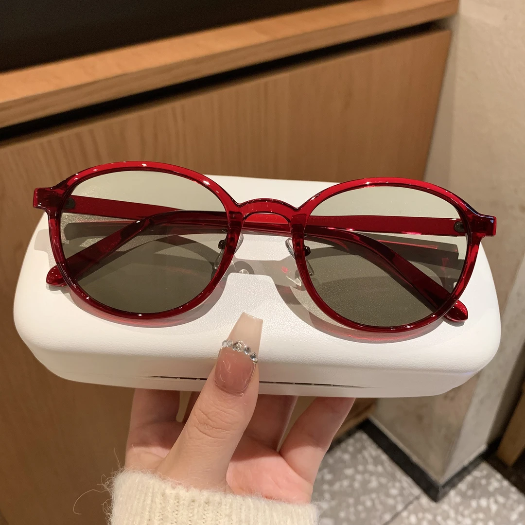 黑色圆框墨镜女韩版书呆子同款网红新款骑行防紫外线遮阳太阳眼镜