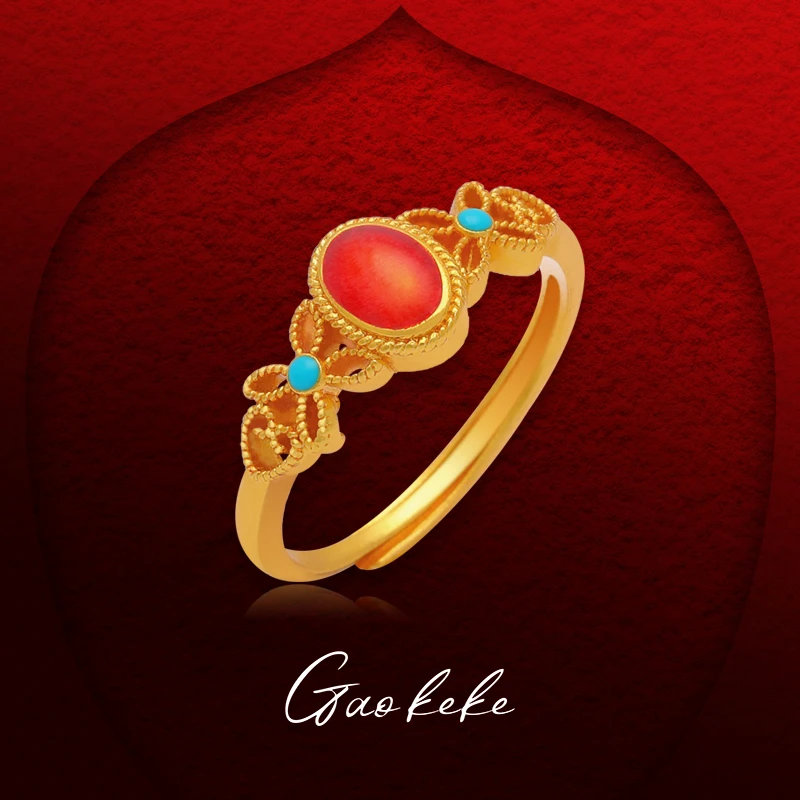 铜合金树脂戒指 合金小草如意戒指 00312608