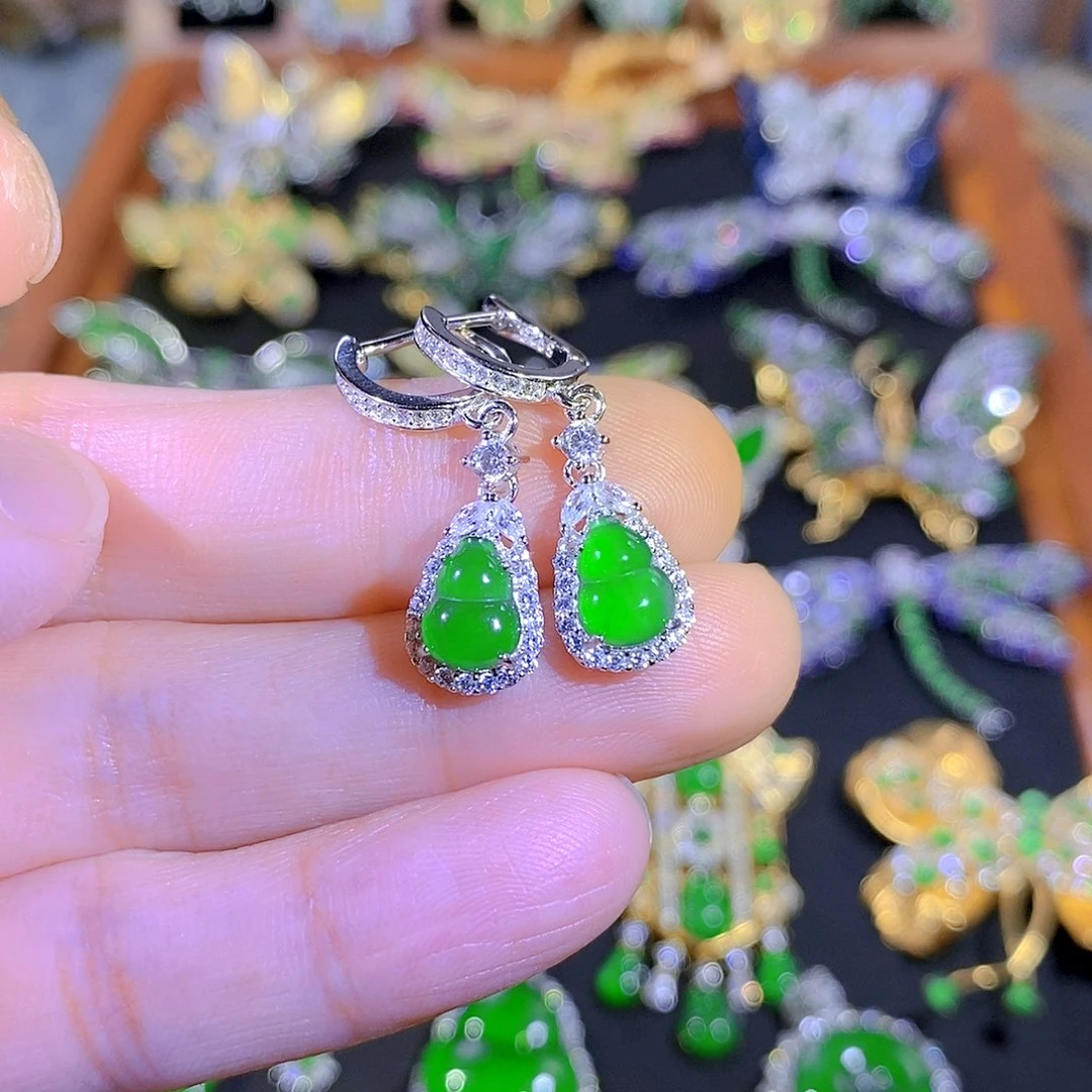 颈饰银S925镶嵌翡翠