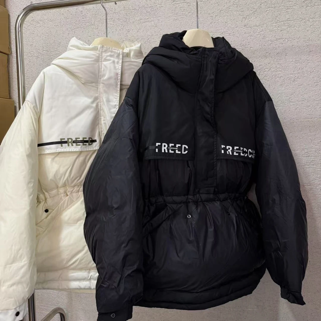 【 雨•美 推荐 】3372韩系气质感字母收腰棉服