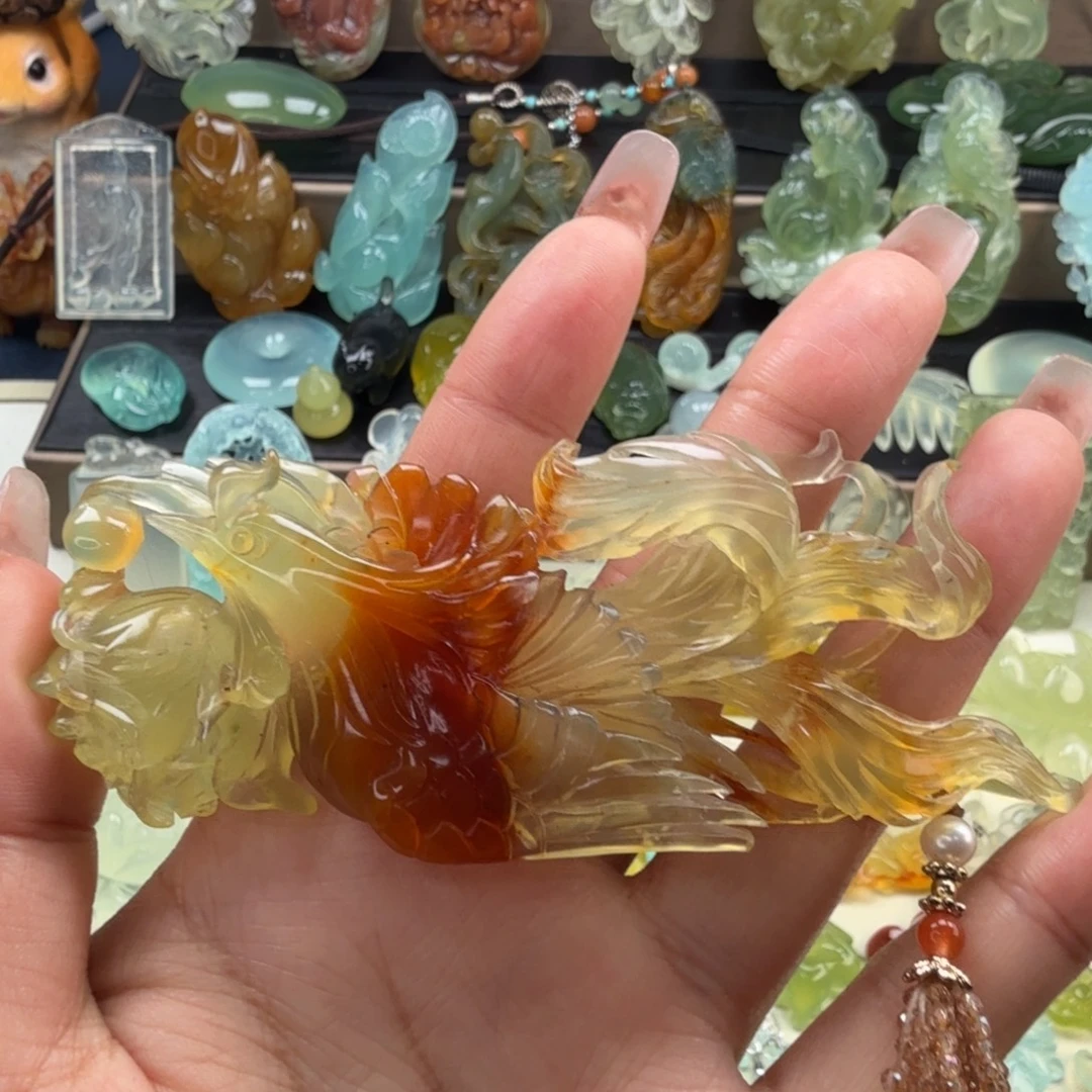 岫玉未镶嵌颈饰岫玉凤凰