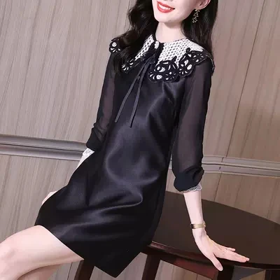 L南油新款小众设计感显瘦减龄气质连衣裙LZ1969