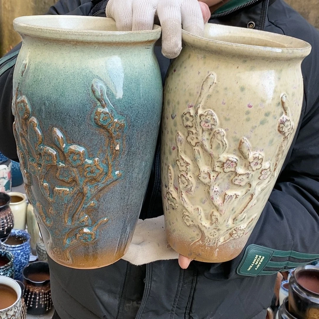 紫砂花盆瑕疵口15高25