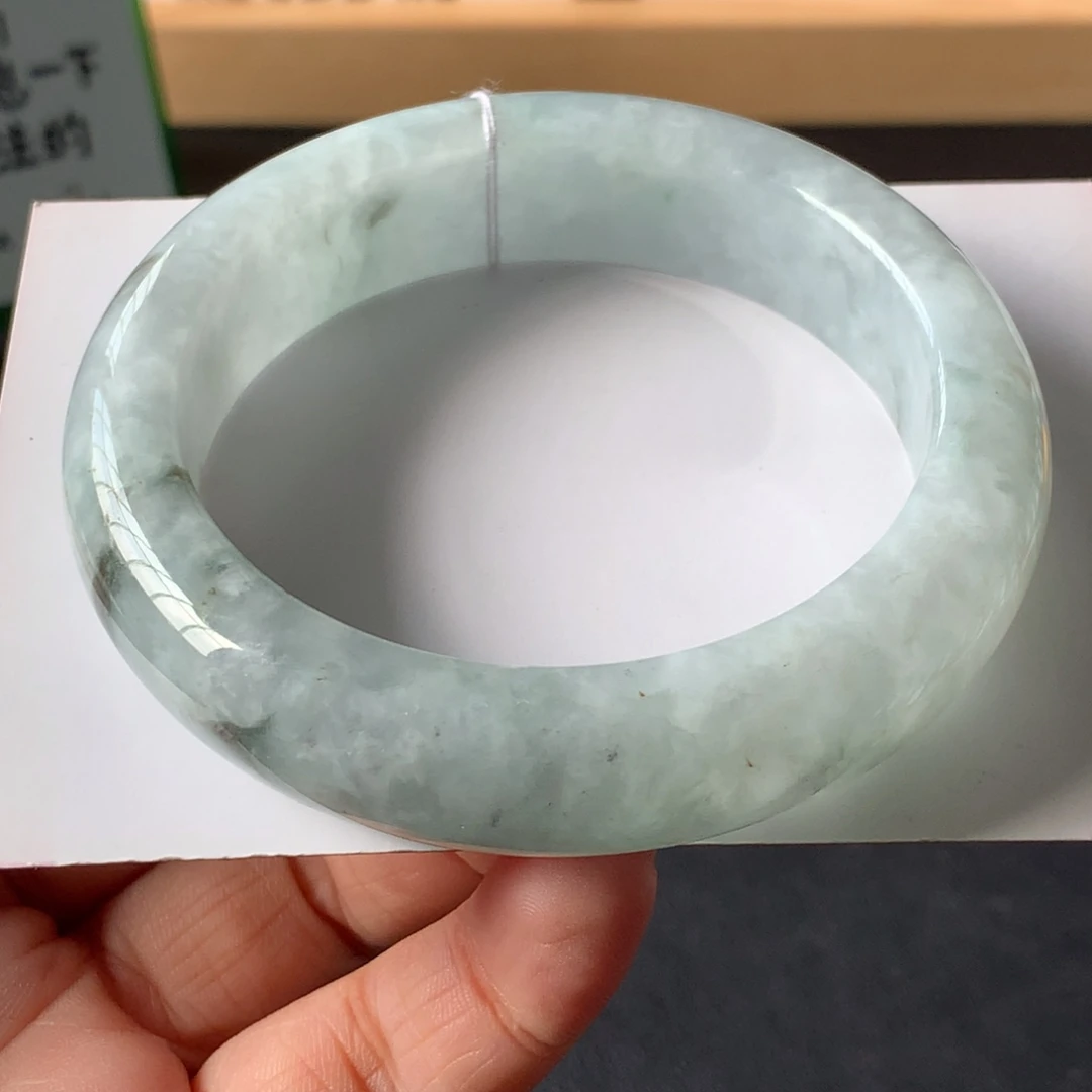 翡翠未镶嵌手镯35号55.6-14.6-9.3帝王裂