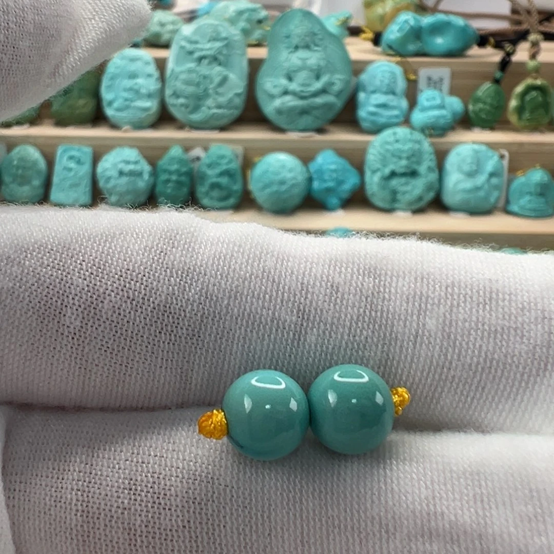 未镶嵌绿松石圆珠7.5mm