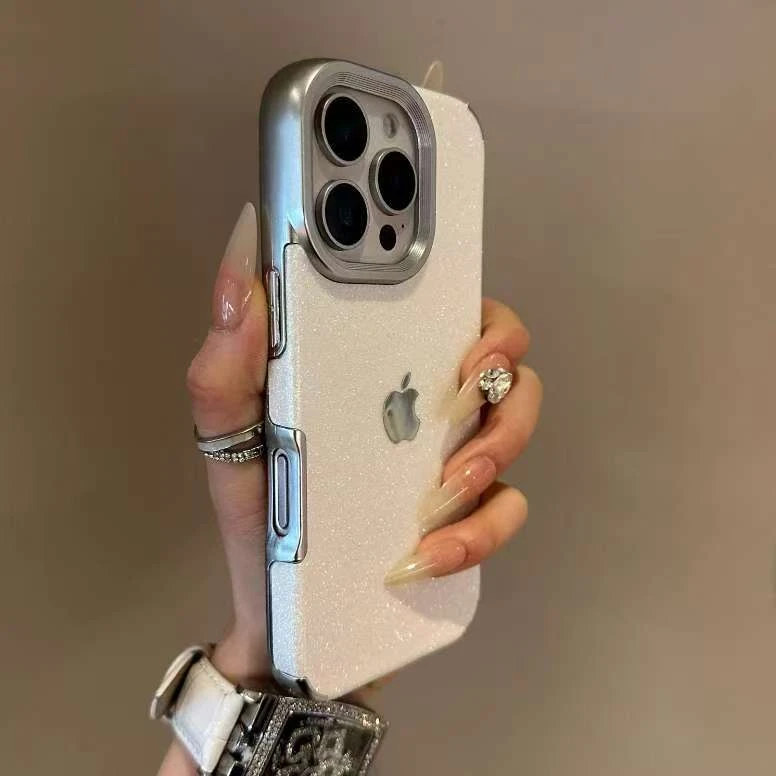 新款电镀闪粉适用苹果16Pro手机壳iPhone15promax全包13轻奢14Pro
