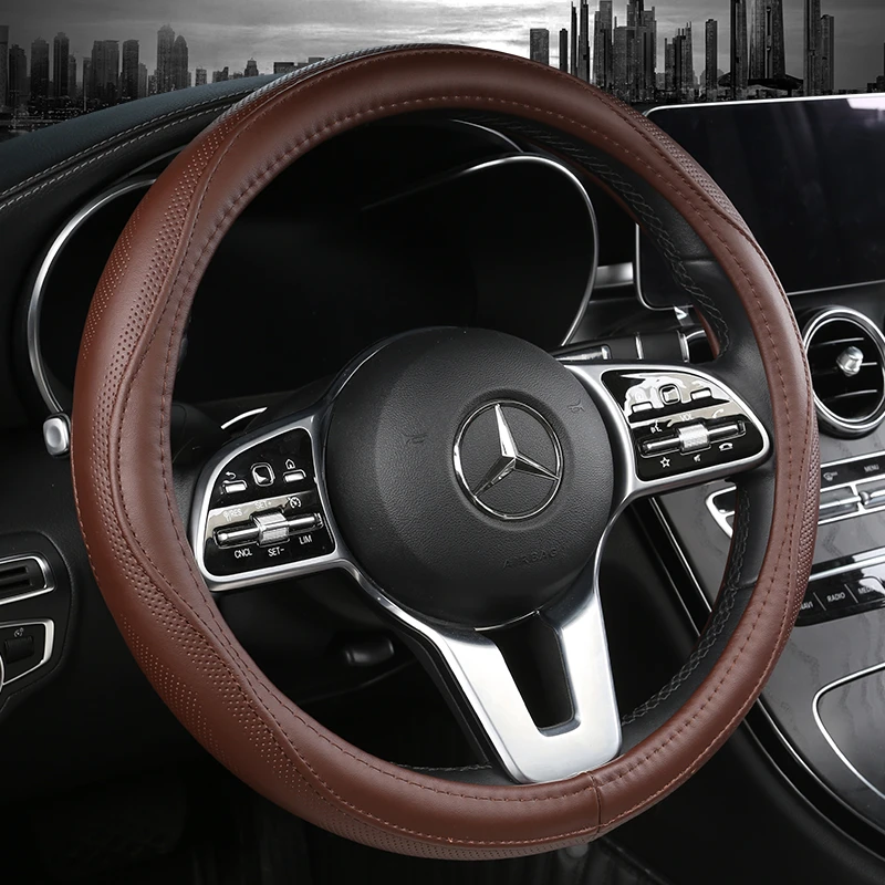 2025新款真皮方向盘套四季通用保护套装饰把套女士高级感防滑吸汗