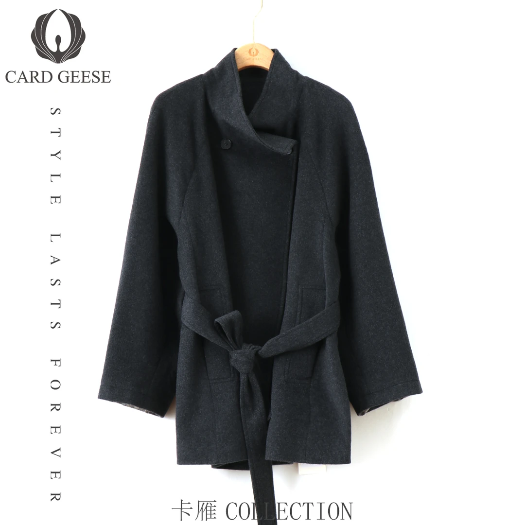 卡雁25秋冬新款立领系腰带气质百搭【羊绒】大衣MYJ2-25D3109-8062