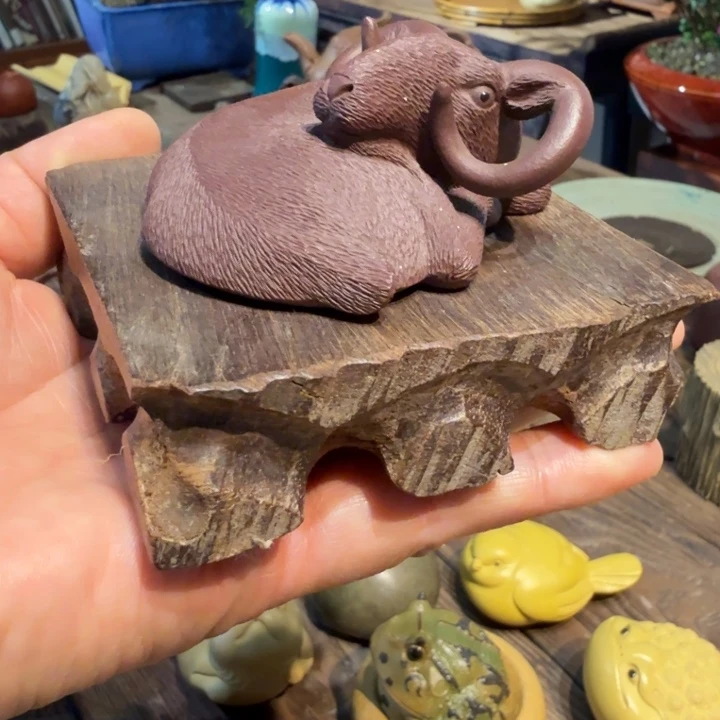 紫砂茶宠紫泥羊茶宠