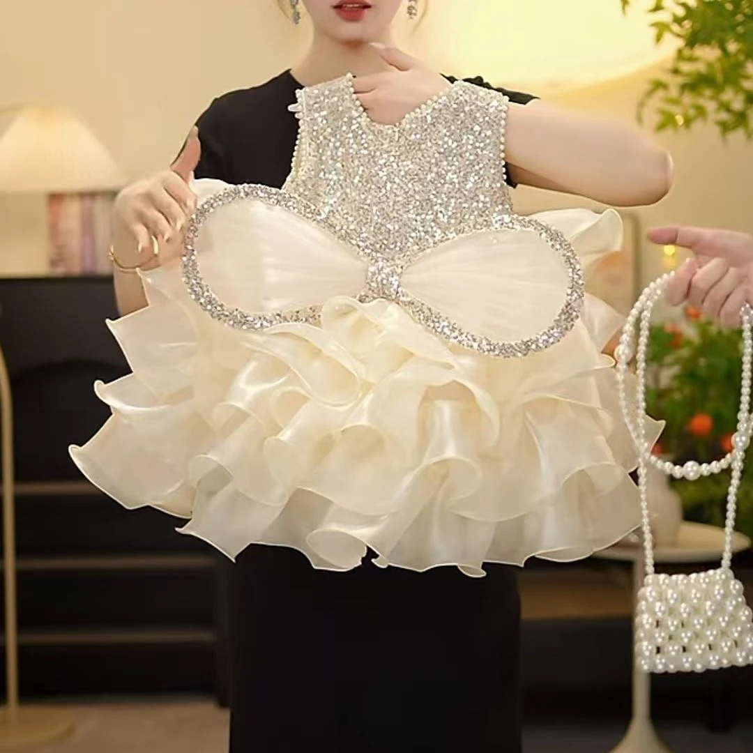 女童连衣裙夏季2025新款儿童洋气时髦公主裙女孩宝宝生日礼服裙子