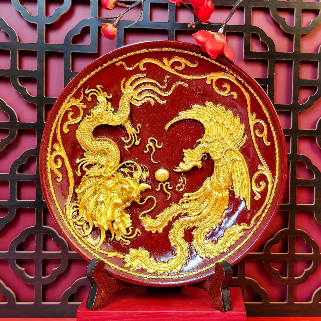 龙凤戏珠摆件居家装饰桌面摆件