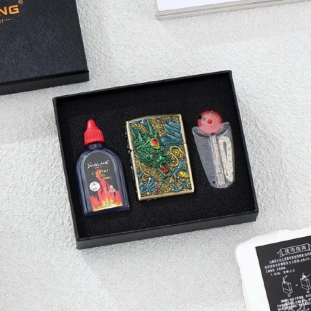 九龙拉棺套装打火机（需自行配油）