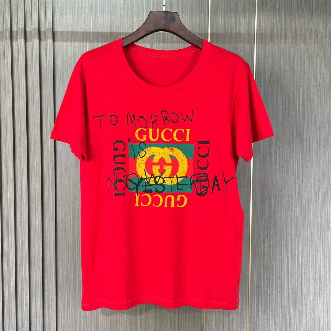 99新 GUCCI/古驰 葡萄籽奢潮/方块涂鸦字母短袖/XS码