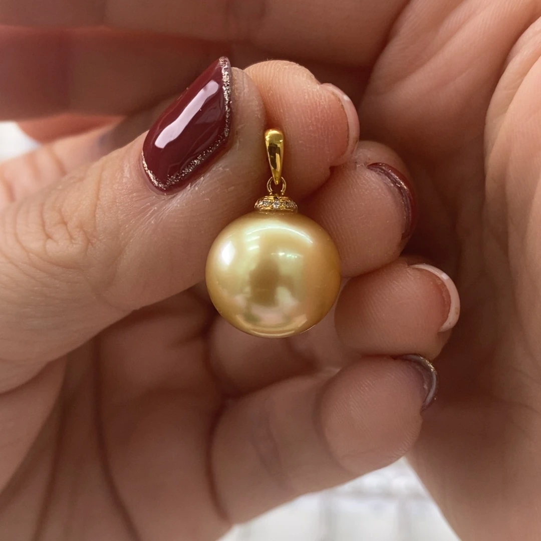 海水珍珠颈饰18K金镶嵌14-15m n