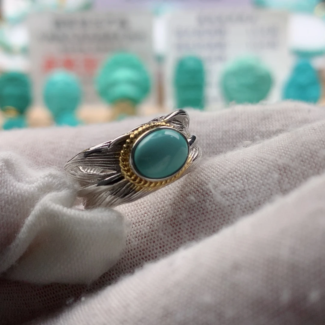 绿松石戒指银S925镶嵌