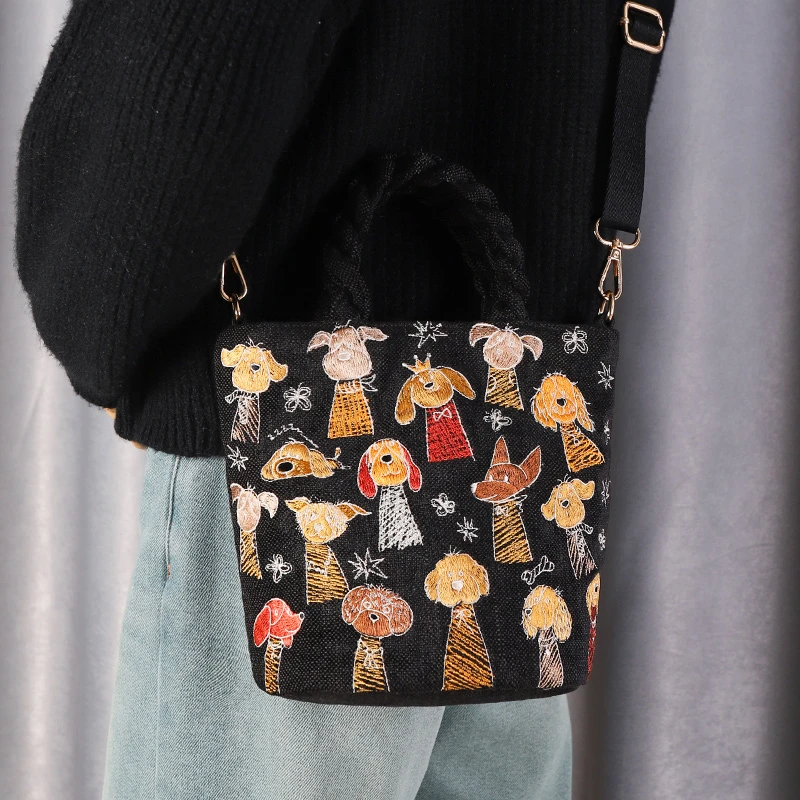 水桶包大容量斜挎百搭休闲新款女式小女包包手提高级感小众