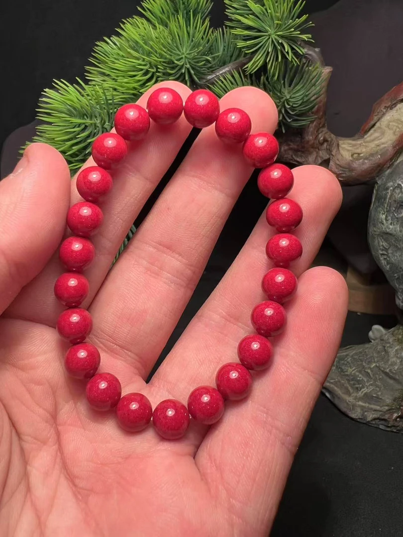 含辰砂工艺品晶粉砂手串高含量女款8mm23颗