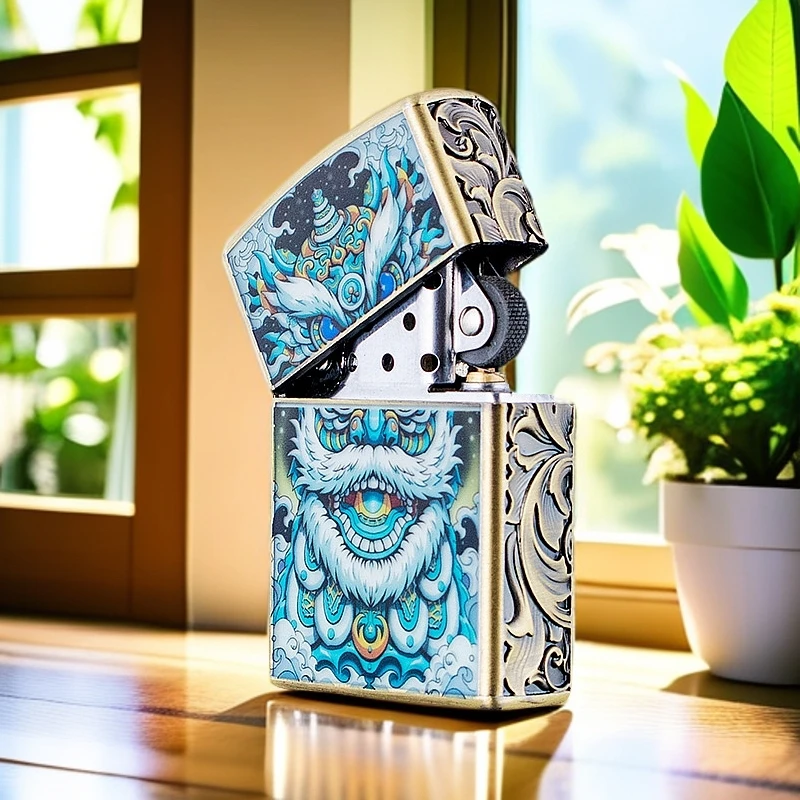 佐罗ZORRO二代新款黄铜定制夜光盔甲鸿运煤油打火机男生礼物